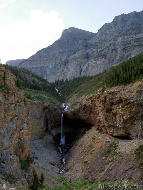 Burnt Rock Falls on Crypt Lake Trail