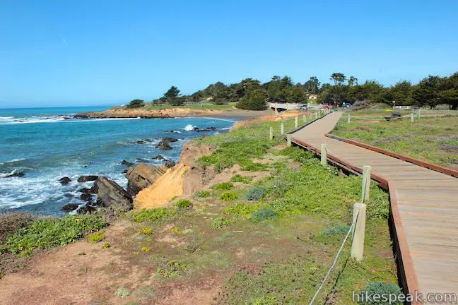 This 2.85-mile hike crosses a boardwalk along a charming Cambria beach in Hearst San Simeon State Park.