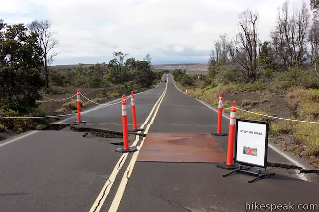 Crater Rim Drive Earthquake damage