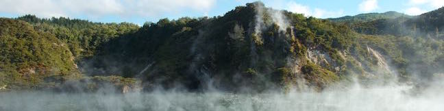 Waimangu Volcanic Valley Walk Rotorua New Zealand Main Valley Walkway to Lake Rotomahana Mount Haszard Hiking Trail Frying Pan Lake World's Largest Hot Springs Inferno Crater Lake Waimangu Hydrothermal System