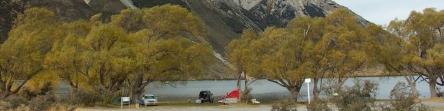 Lake Pearson Moana Rua Wildlife Refuge Campsite Canterbury New Zealand Lake Pearson Campground