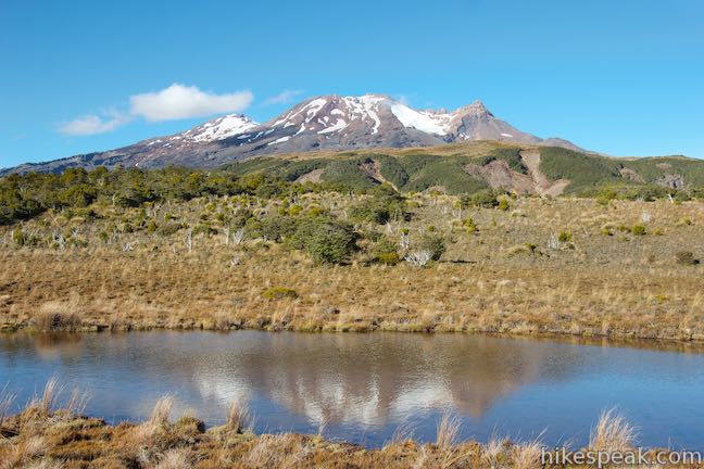 Mount Ruapehu reflection Rotokawa Pools