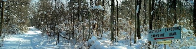 Beaver Lake Nature Center Winter Trails Snowshoeing Onondaga County Park Baldwinsville New York Southern Exposure Snowshoe Trail