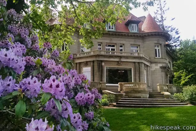 This Forest Park hike ascends to a mansion with panoramic views over Portland.