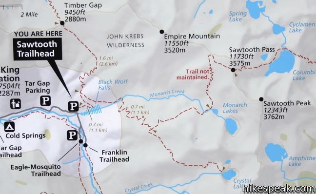 Monarch Lakes Trail Map