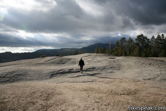 This 2-mile hike visits a large granite dome in the Giant Forest of Sequoia National Park with great views to the west.