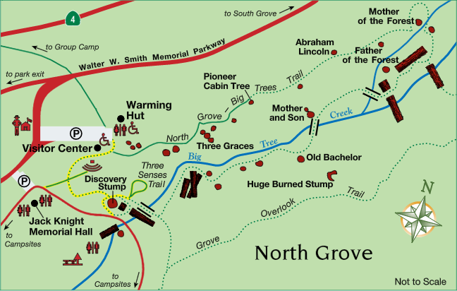 north park groves map North Grove Big Trees Trail Calaveras Big Trees State Park north park groves map