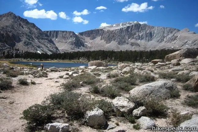 This scenic 10 to 15-mile round trip hike crosses a lake-filled basin in the John Muir Wilderness to access to New Army Pass, a 12,300-foot pass on the border of Sequoia National Park.