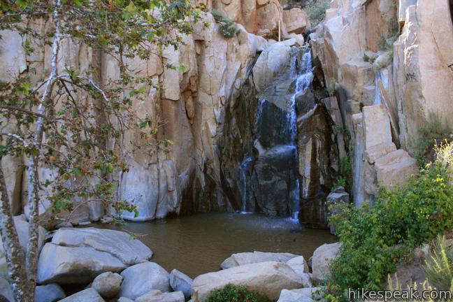 This 1/3-mile round trip hike visits a refreshing waterfall, cascade, and swimming hole off Ortega Highway in the Santa Ana Mountains.