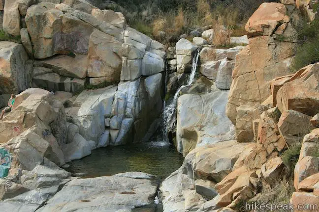 This 1.5-mile hike ventures up a wilderness canyon to a five-star five-tier waterfall along San Mateo Creek in the Santa Ana Mountains.