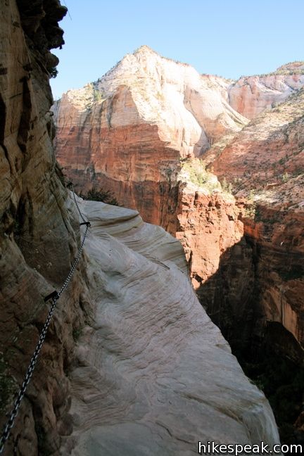 The trail rounds the cliff face