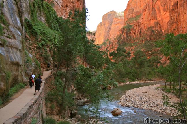 This popular 1.8-mile hike bordering the Virgin River ends at the bottom of the "Narrows" north of Zion Canyon.