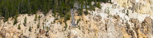 Inspiration Point viewpoint North Rim Overlook Grand Canyon of the Yellowstone River in Yellowstone National Park