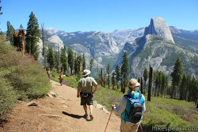 This nearly 10-mile long hike travels from Glacier Point down to Yosemite Valley in the most scenic way possible, ending with the Mist Trail.