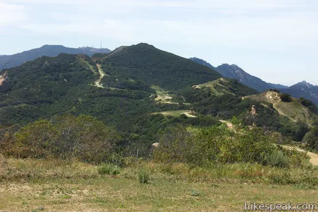 Calabasas Peak via Calabasas Peak Motorway from Old Topanga Canyon Road in the Santa Monica Mountains