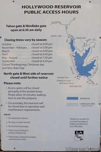 Lake Hollywood Reservoir access rules